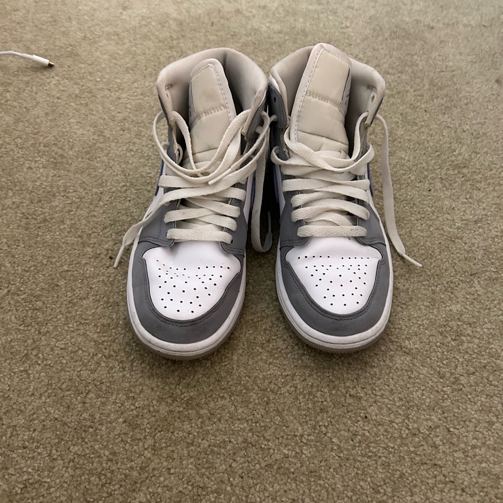 Jordan White and Gray Sneakers